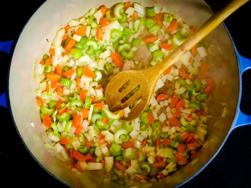 Saut&eacute;ed vegetables in bacon fat