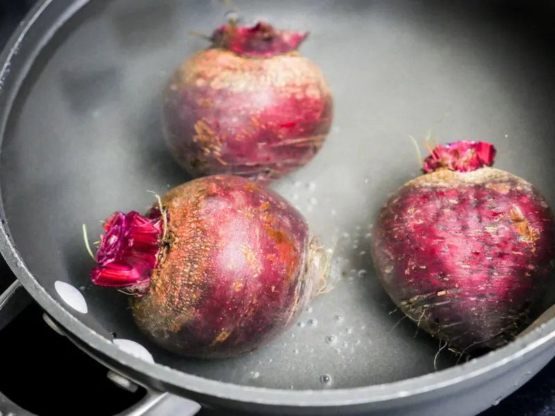 Boiling Beets in a saucepan