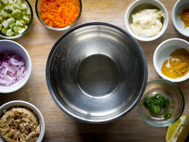 Tuna Salad ingredients