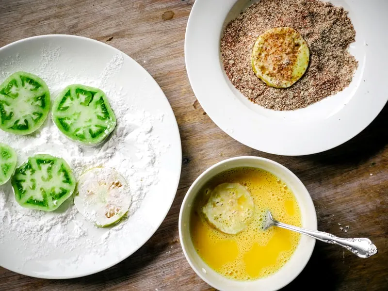 paleo fried green tomatoes breaded