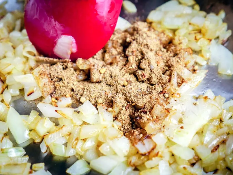 Onions and spices