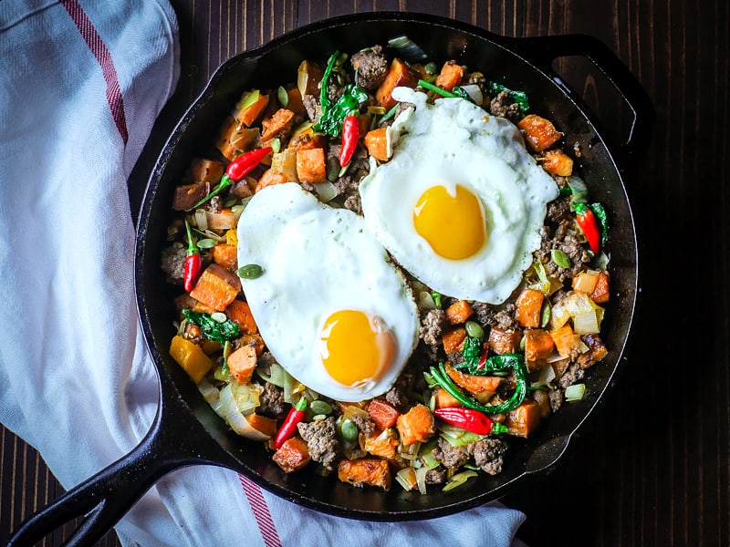bison and sweet potato skillet
