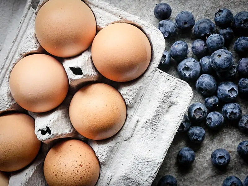 eggs and blueberries