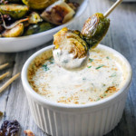 Bacon Roasted Brussels Sprouts with Ranch Dip