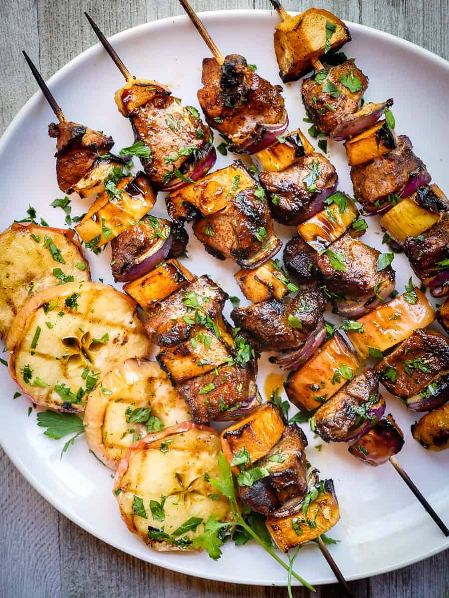 Grilled Apple and Pork Kabobs - The Sophisticated Caveman