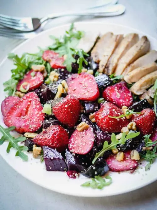 Roasted Beet and Strawberry Salad